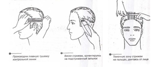 схема классической стрижки мужской